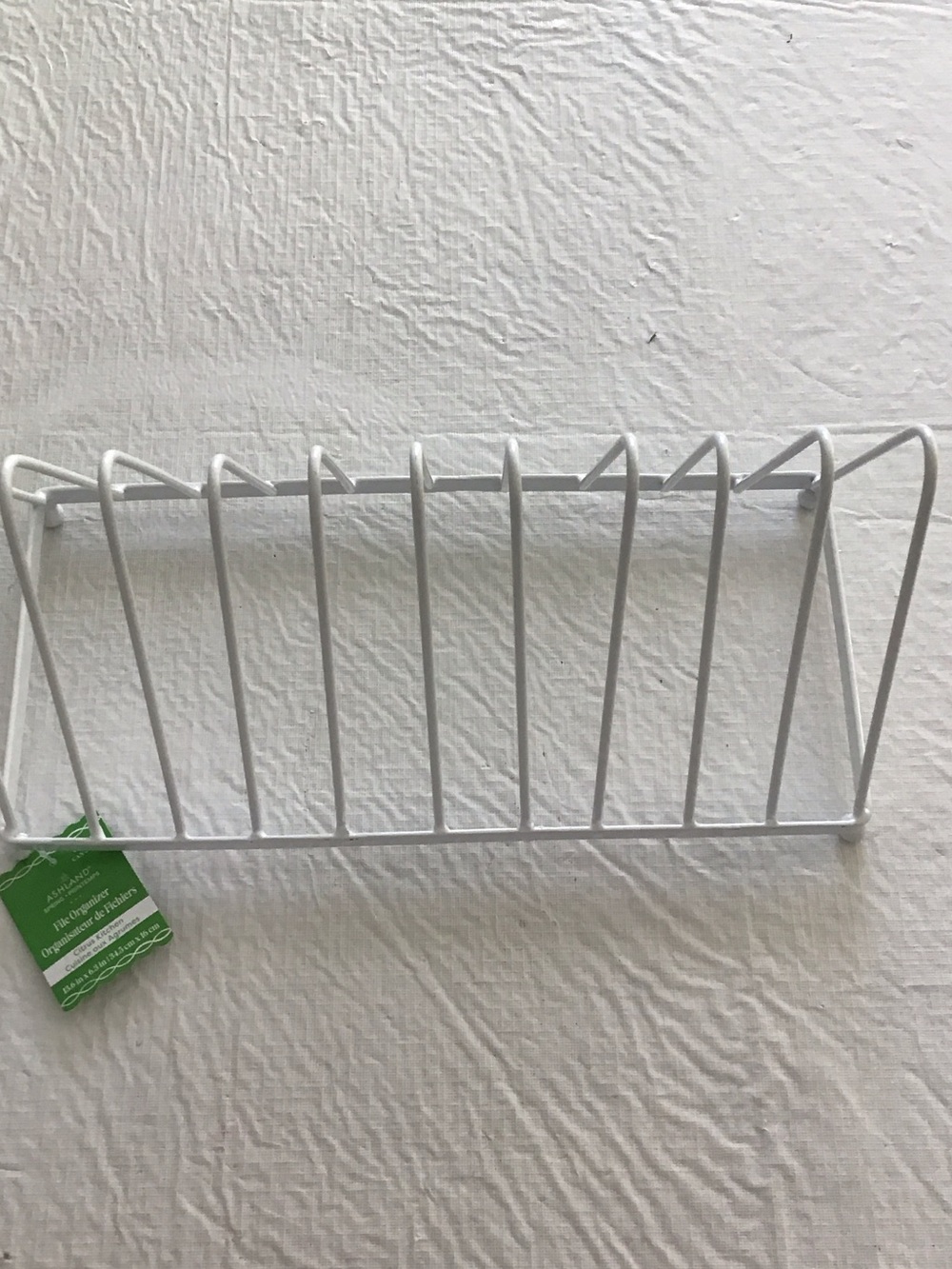 Ashland White Metal Plate Lid Rack Organizer